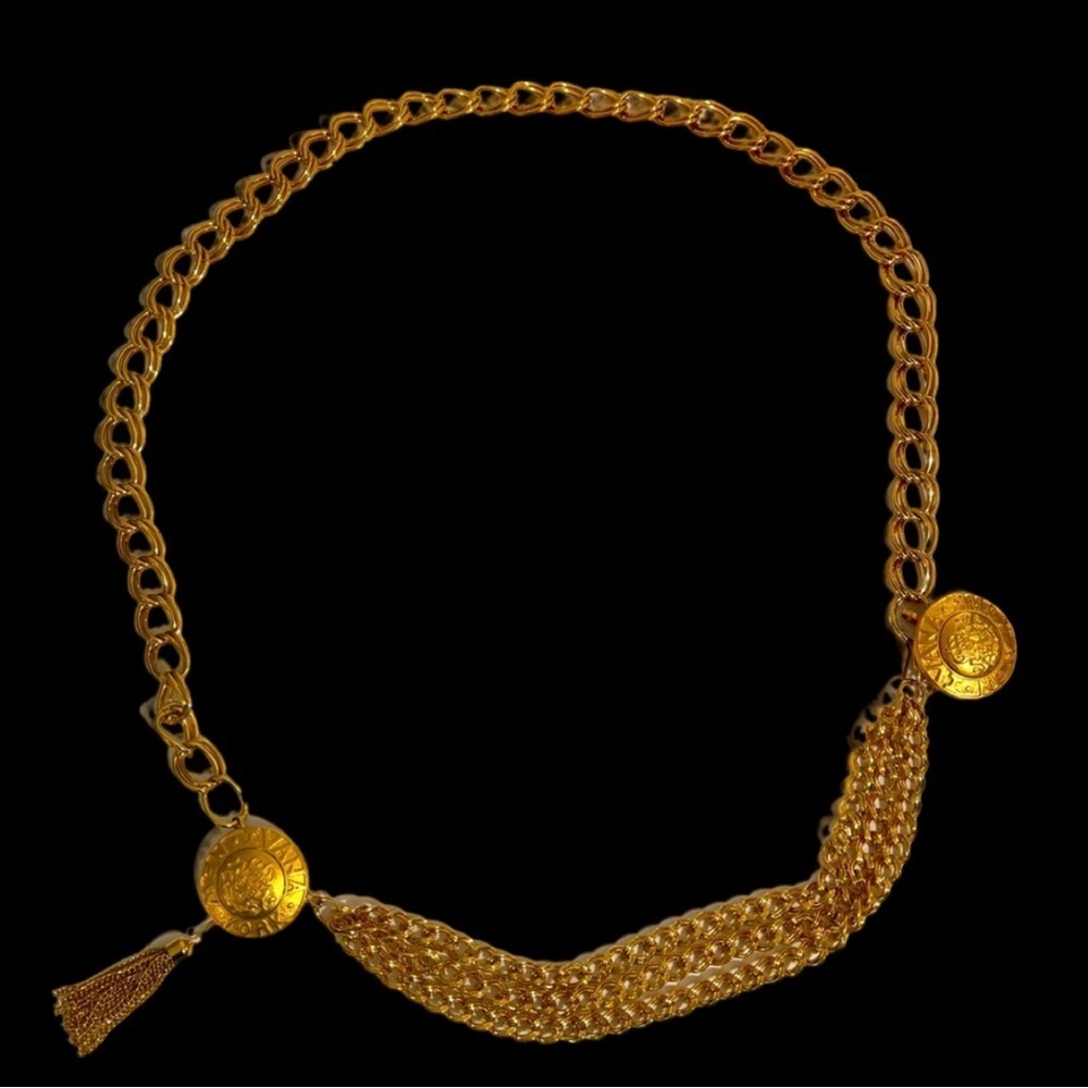 Ivanka New York gold plated belt/ necklace and brooch